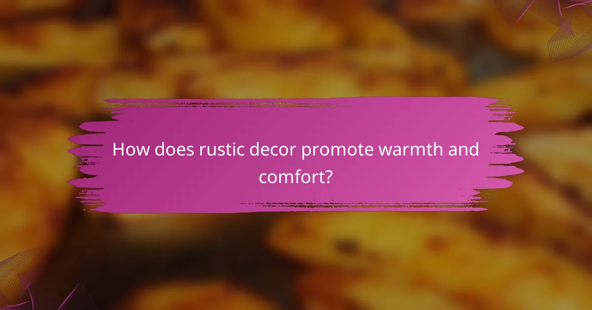 How does rustic decor promote warmth and comfort?