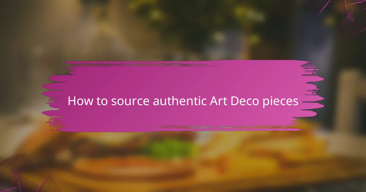 How to source authentic Art Deco pieces