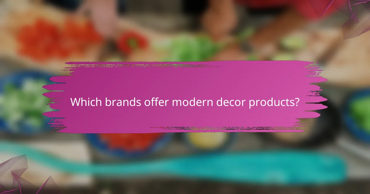 Which brands offer modern decor products?